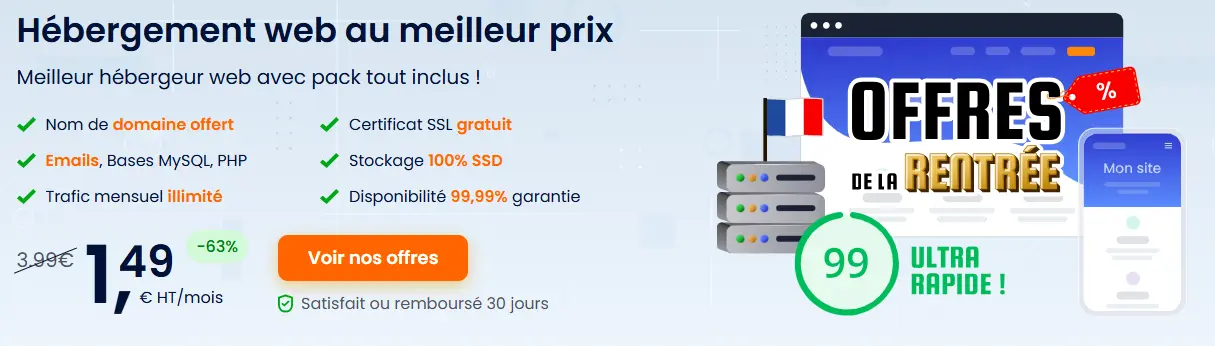 Bénéficiez de notre sécurité site web hébergement complet inclus, sans surcoût, dans nos offres d’hébergement web