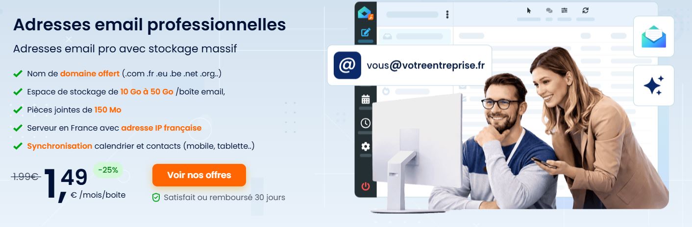 Adresse email professionnelle Adresse mail professionnelle entreprise chez LWS à moindre coût