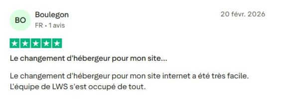 Témoignage client changement hébergeur site web