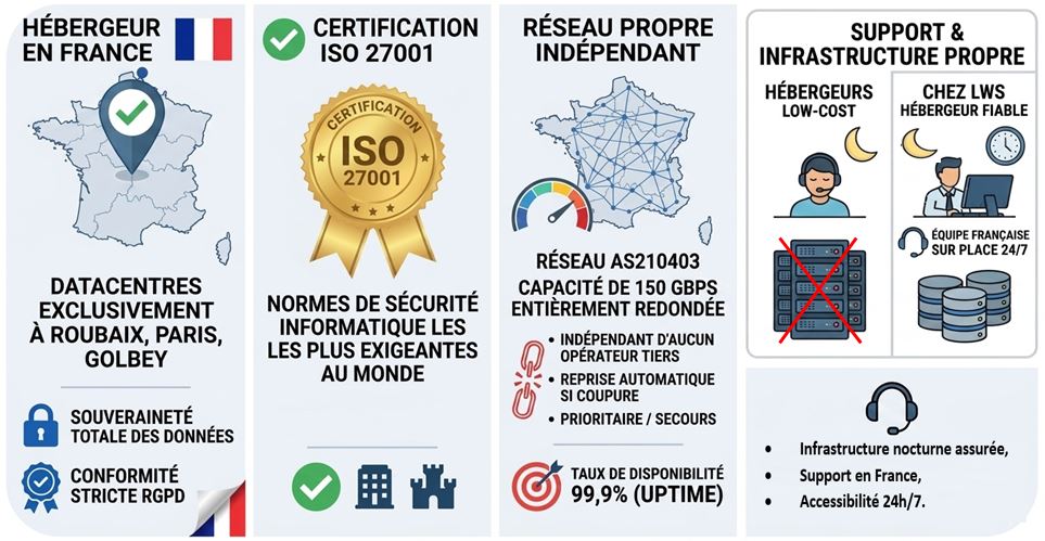 L’infrastructure de LWS, hébergeur fiable France