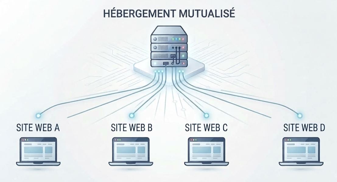 L’hébergement mutualisé : plusieurs sites partagent le même serveur