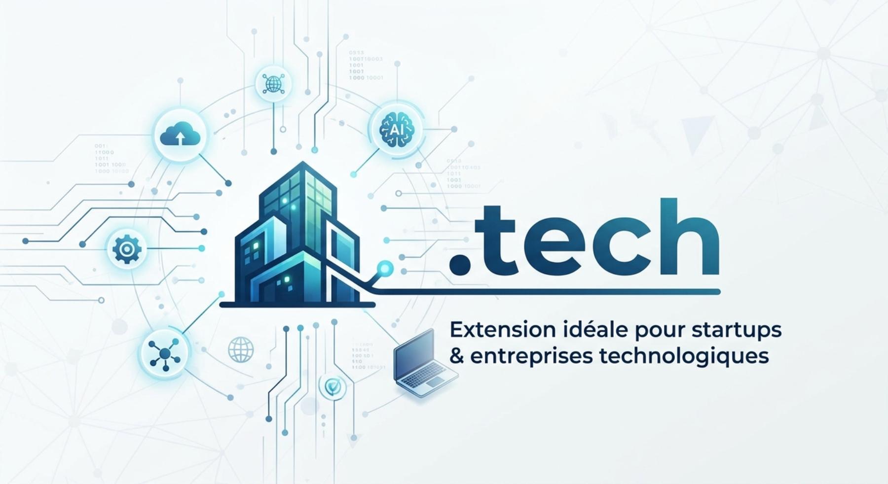 Une extension de nom de domaine .tech, idéal pour les startups et entreprise associée à la technologie